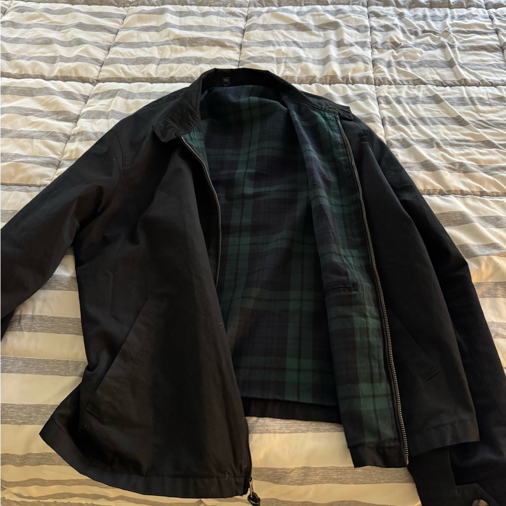 Polo by Ralph Lauren Black Jacket with Green Plaid Interior